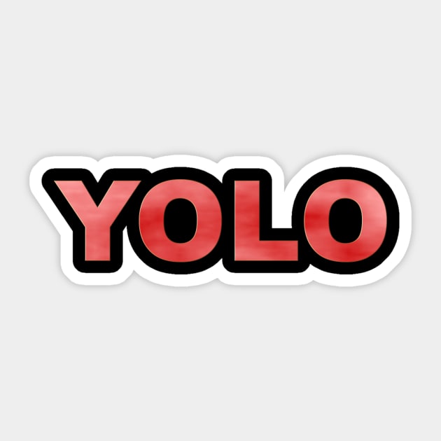 YOLO in Red Sticker by m2inspiration